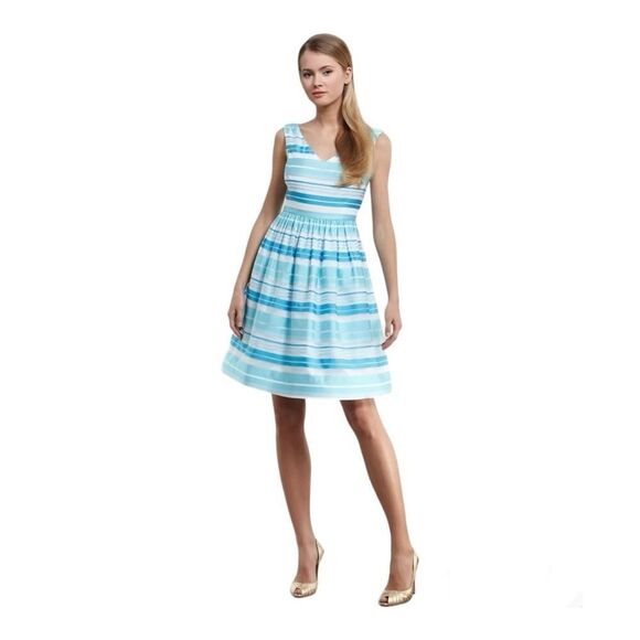 Lilly Pulitzer Dresses & Skirts - Lilly Pulitzer Kiera Turquoise Striped Fit and Flare Dress